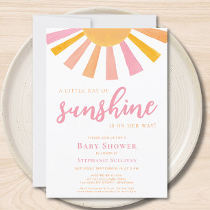 Lite Ray från Solskine Girl Baby Shower Inbjudningar