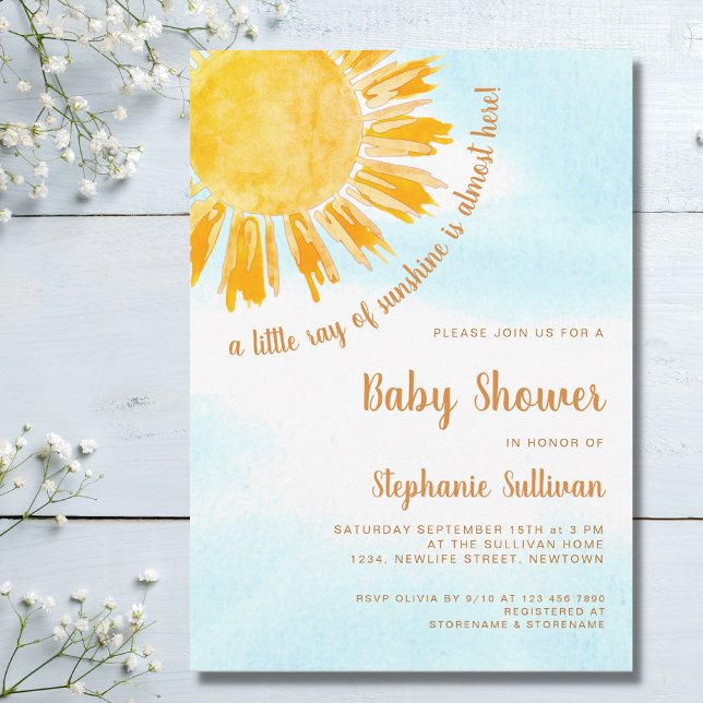 Lite Ray från Sunshine Baby Shower Inbjudningar (Skapare uppladdad)