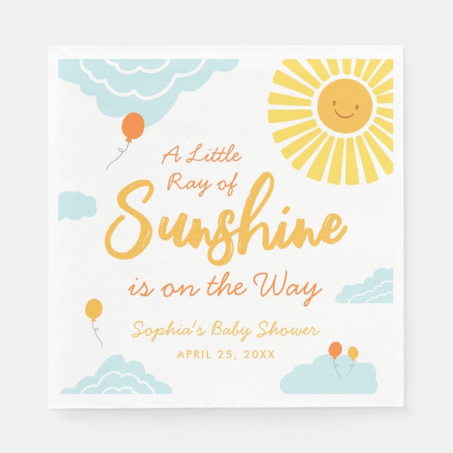 Lite Ray från Sunshine Baby Shower Napkins Pappersservett (Framsidan)