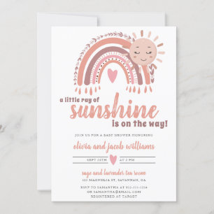 Lite Ray från Sunshine Boho Baby Shower Inbjudningar