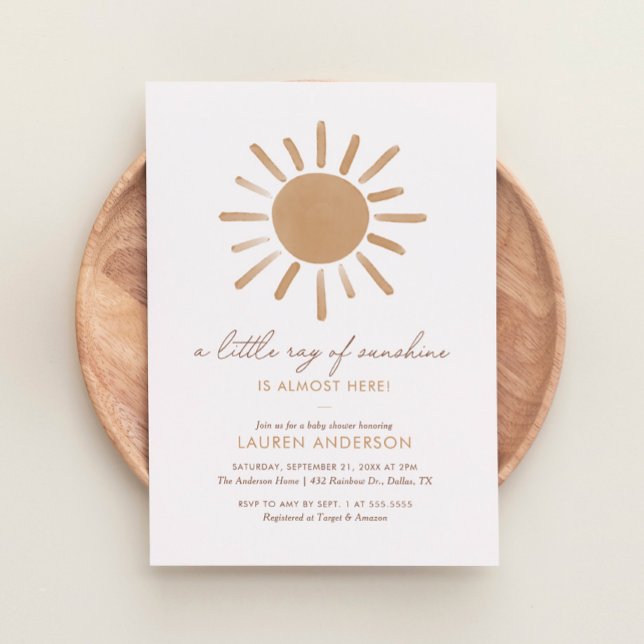 Lite Ray från Sunshine Boho Baby Shower Inbjudningar (Skapare uppladdad)