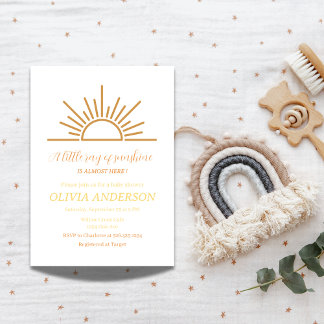 Lite Ray från Sunshine Boho Baby Shower Inbjudningar