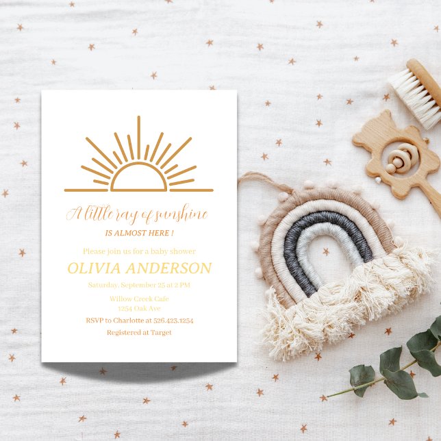 Lite Ray från Sunshine Boho Baby Shower Inbjudningar (Skapare uppladdad)