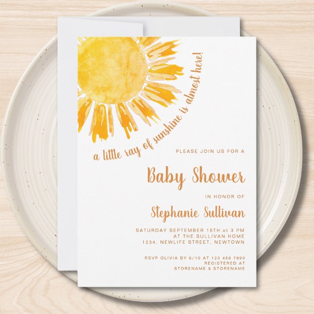 Lite Ray från Sunshine Boho Baby Shower Inbjudningar (Skapare uppladdad)