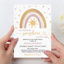 Lite Ray från Sunshine Boho Rainbow Shower Inbjudningar