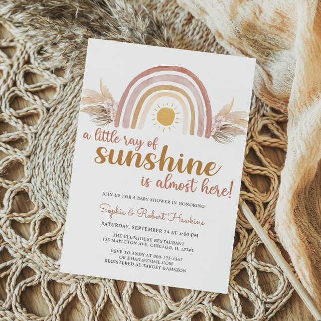 Lite Ray från Sunshine Boho Rainbow Shower Inbjudningar (Skapare uppladdad)