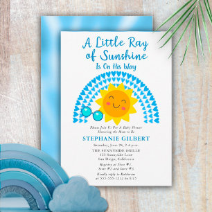 Lite Ray från Sunshine Boy Baby Shower Inbjudningar