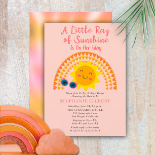 Lite Ray från Sunshine Girl Baby Shower Inbjudningar