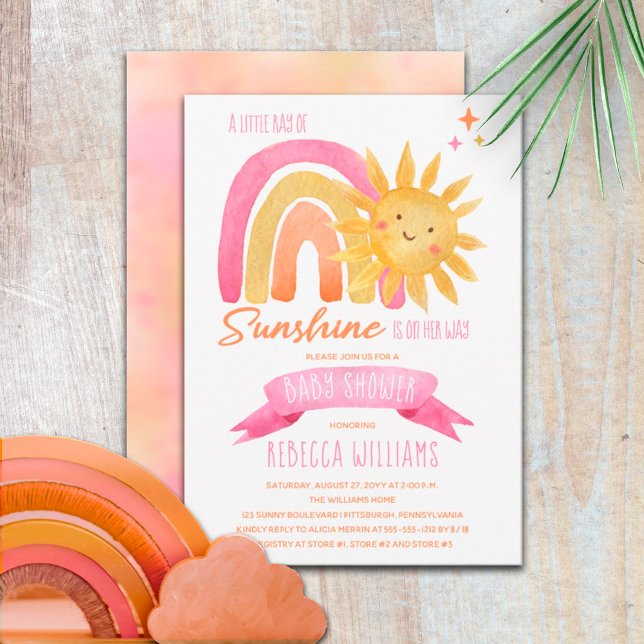 Lite Ray från Sunshine Girl Baby Shower Inbjudningar (Skapare uppladdad)