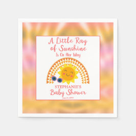 Lite Ray från Sunshine Girl Baby Shower Napkins Pappersservett