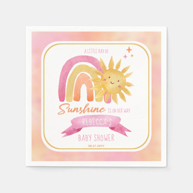 Lite Ray från Sunshine Girl Baby Shower Pappersservett (Framsidan)