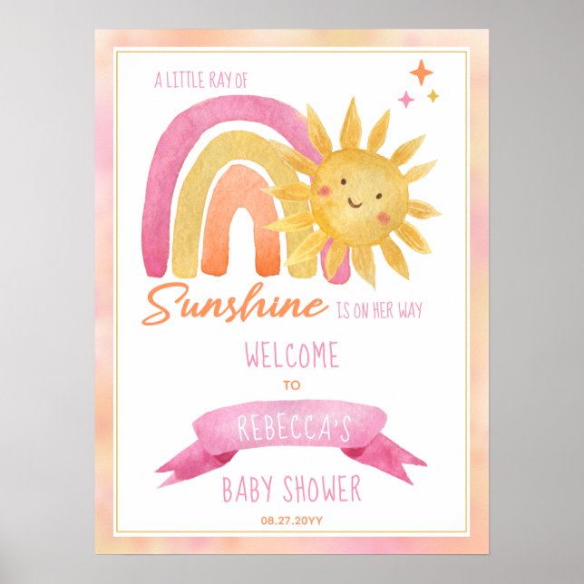 Lite Ray från Sunshine Girl Baby Shower Poster (Framsidan)