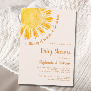 Lite Ray från Sunshine Par Baby Shower Inbjudningar