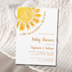 Lite Ray från Sunshine Par Baby Shower Inbjudningar