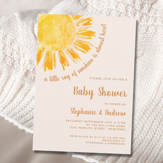 Lite Ray från Sunshine Par Baby Shower Inbjudningar (Skapare uppladdad)