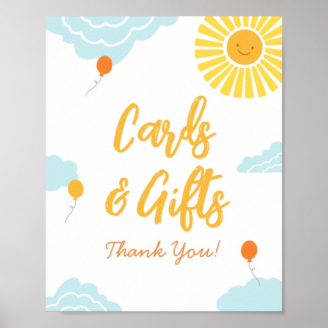 Lite Ray Sunshine Baby Shower-kort och gåvor Poster (Framsidan)