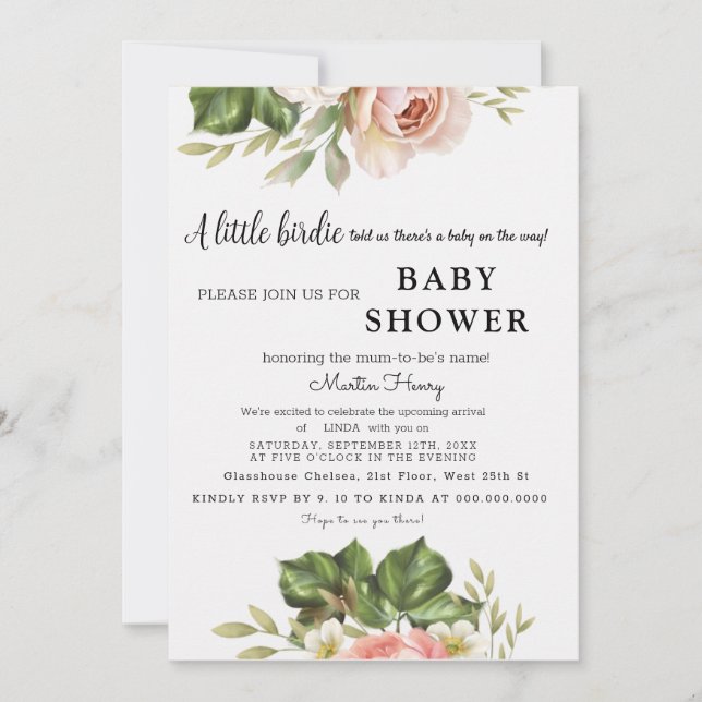 Lite Ro är på väg! Baby Shower Inbjudan (Framsida)