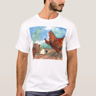 Lite röd höna tee shirt