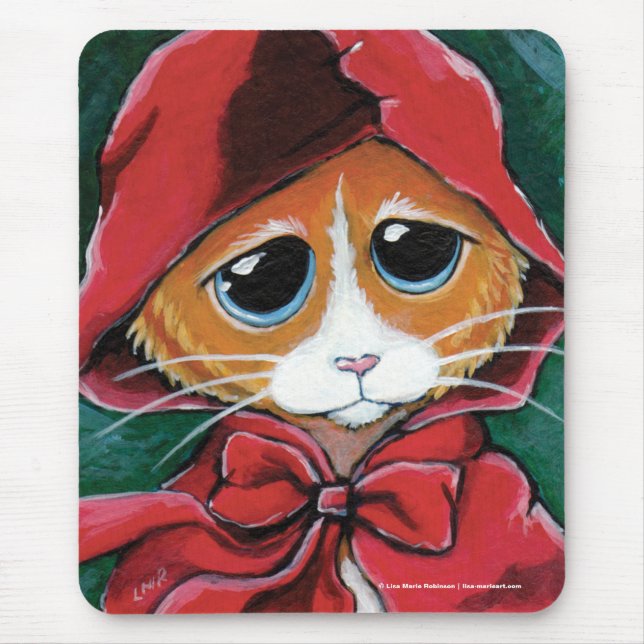 Lite röd ljust rödbrun tabby katt Mousepad för Musmatta (Framsidan)