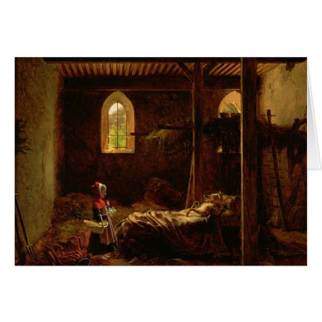 Lite röd ridninghuva, c.1820 hälsningskort (Framsidan Horizontal)