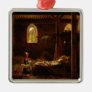 Lite röd ridninghuva, c.1820 julgransprydnad metall