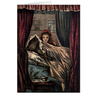 Lite röd ridninghuvavarg i farmor säng OBS kort