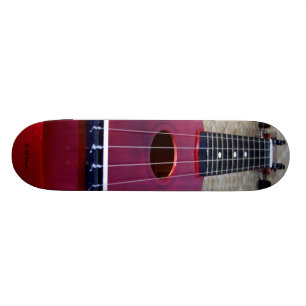 Lite röd Ukulele Old School Skateboard Bräda 21,6 Cm