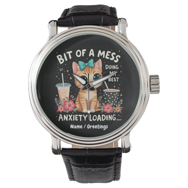 Lite rörigt, gör mitt bästa ångest laddar  armbandsur (Framsida)