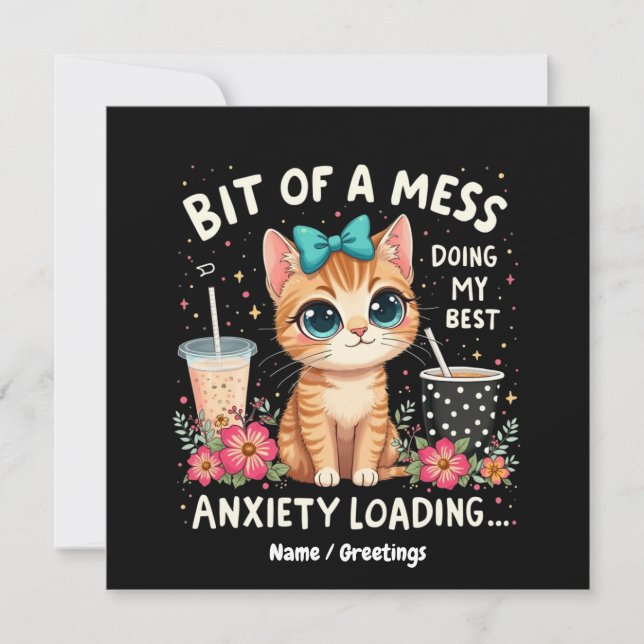 Lite rörigt, gör mitt bästa ångest laddar  inbjudningar (Framsida)