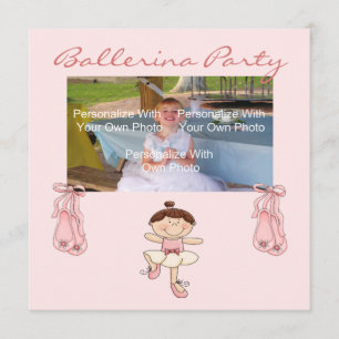 Lite rosa Ballerinapartyinbjudan Inbjudningar