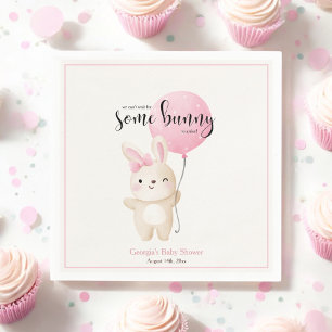 Lite Rosa Bow Balloon Bunny Baby Shower Pappersservett