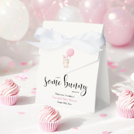 Lite Rosa Bow Balloon Bunny Baby Shower Presentaskar