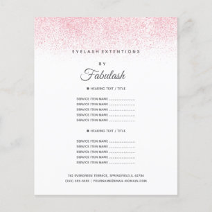 Lite Rosa Glitter Beauty Salon Flygblad