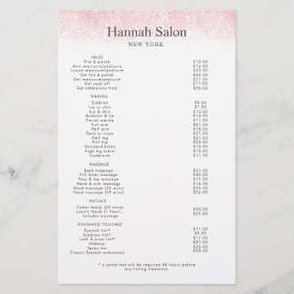 Lite Rosa Glitter Beauty Salon Flygblad