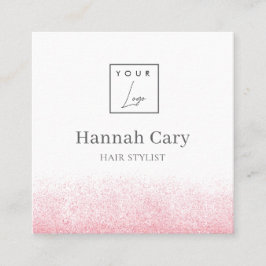Lite Rosa Glitter Beauty Salon Fyrkantigt Visitkort