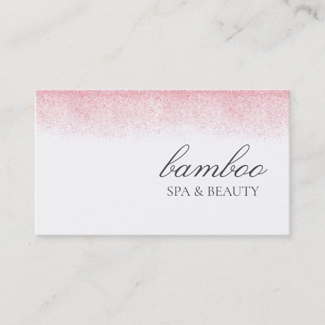 Lite Rosa Glitter Beauty Salon Visitkort (Framsida)