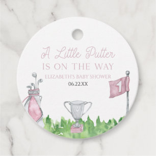Lite Rosa Golf Baby Shower Gåvor Etiketter