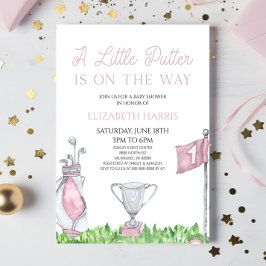 Lite Rosa Golf Baby Shower Inbjudningar