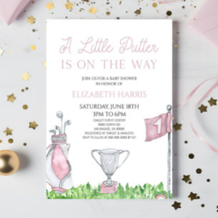 Lite Rosa Golf Baby Shower Inbjudningar