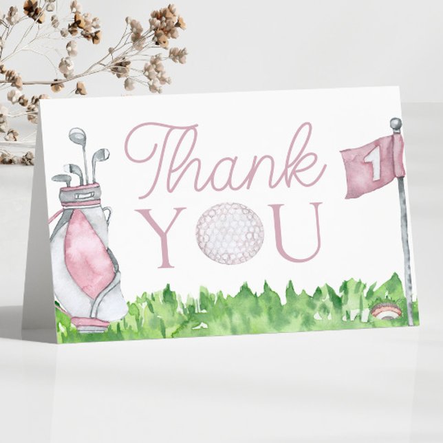 Lite Rosa Golf Baby Shower Tack Kort (Skapare uppladdad)