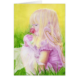 Lite rosa kort för vårfe