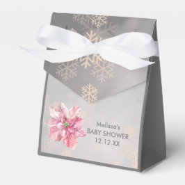 Lite Rosa Snowflake Rosa Poinsettia Favor Box Presentaskar
