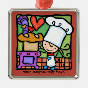 Lite ROSTAR flickaktigtkärlekar att baka bröd DK Julgransprydnad Metall