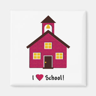 Lite rött skola huset som jag älskar skolar magnet