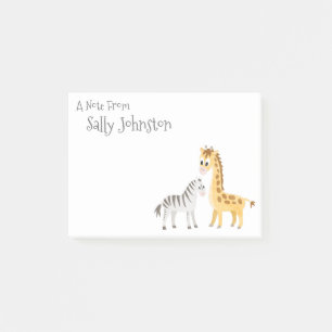 Lite sebra och giraff post-it block