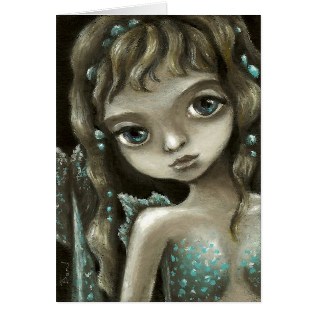 Lite sjöjungfru hälsningskort (Framsidan)