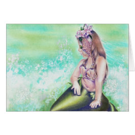 Lite sjöjungfrukort hälsningskort