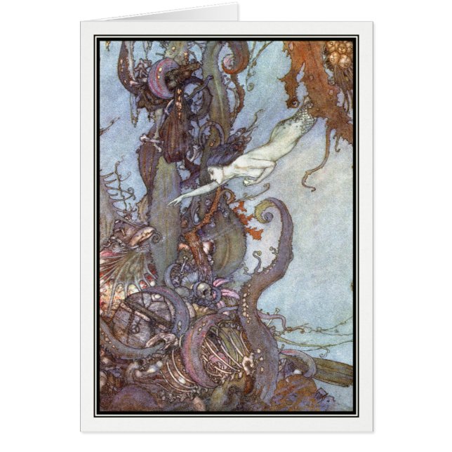 Lite sjöjungfrun av Edmund Dulac Hälsningskort (Framsidan)