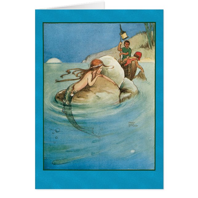 Lite sjöjungfrun hälsningskort (Framsidan)