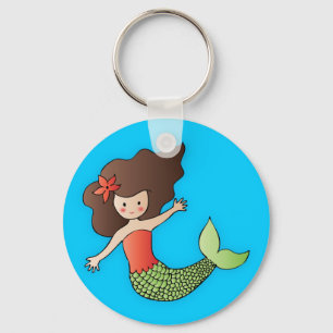 Lite sjöjungfrun Keychain Nyckelring